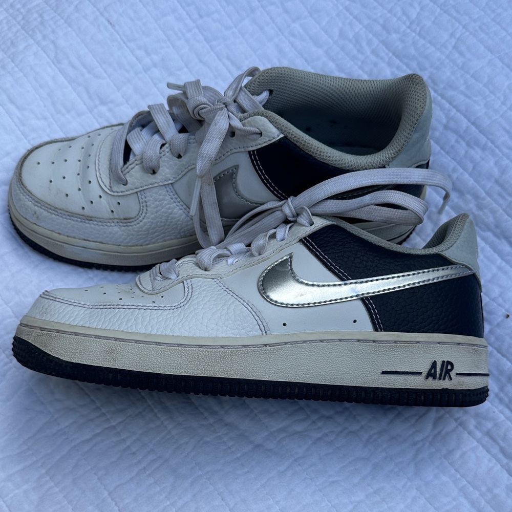 Nike Air Force 1 Navy and White Low-Top Sneakers